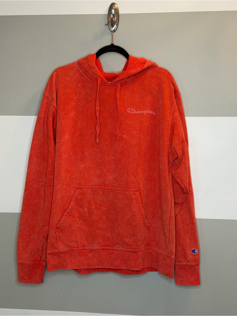 Champion Men's Red/orange Vintage Wash Hoodie large